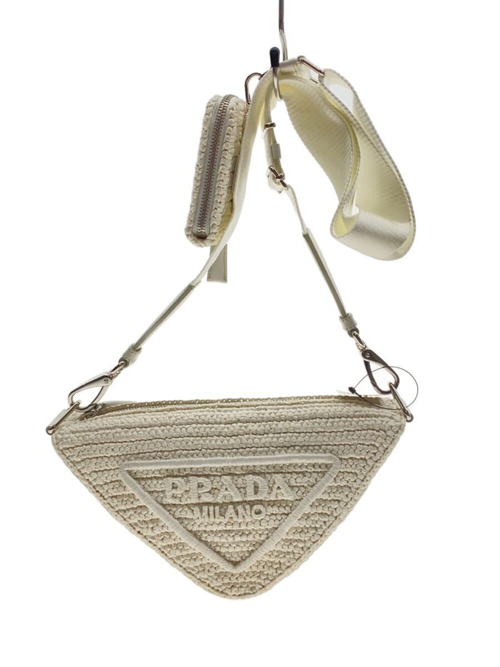 Prada Triangle Shoulder Bag White